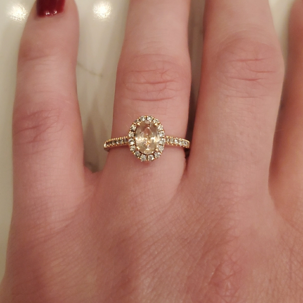 Rose Gold Morganite Ring and Earring set